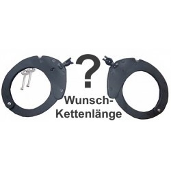 CLEJUSO - Handschellen Nr.12A Schwarz Wunschkettenlänge rostfrei
